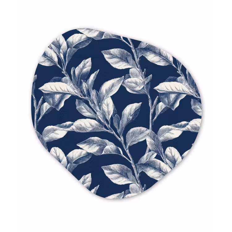 Botanisch - Patroon - Blauw Wandcirkel Organisch Forex 3mm klein 629 -3d