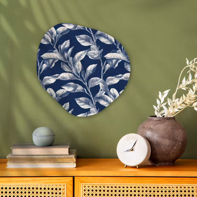 Botanisch - Patroon - Blauw Wandcirkel Organisch Forex 3mm klein 629 -sfeer2