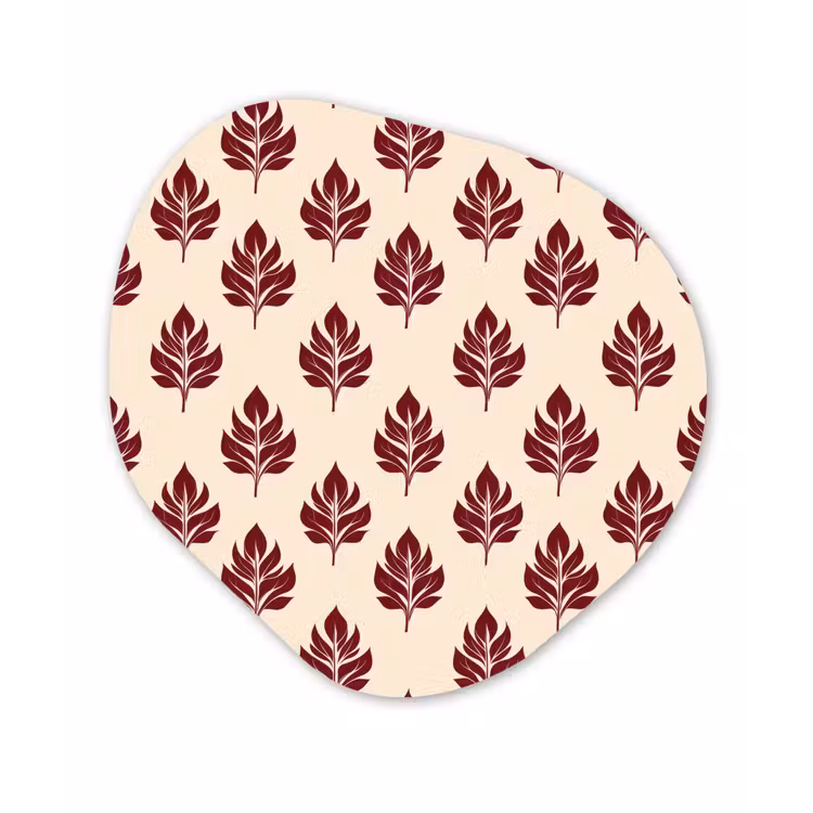 Botanisch - Patroon - Bordeaux Wandcirkel Organisch Forex 3mm klein 629 -3d