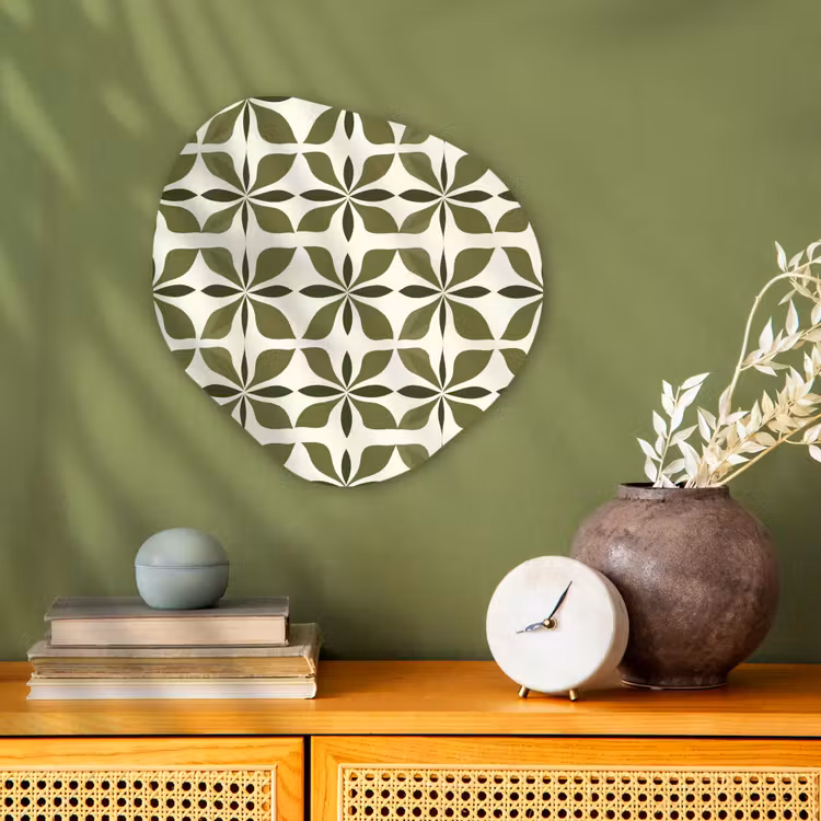 Botanisch - Retro - Groen Wandcirkel Organisch Forex 3mm klein 629 -sfeer2