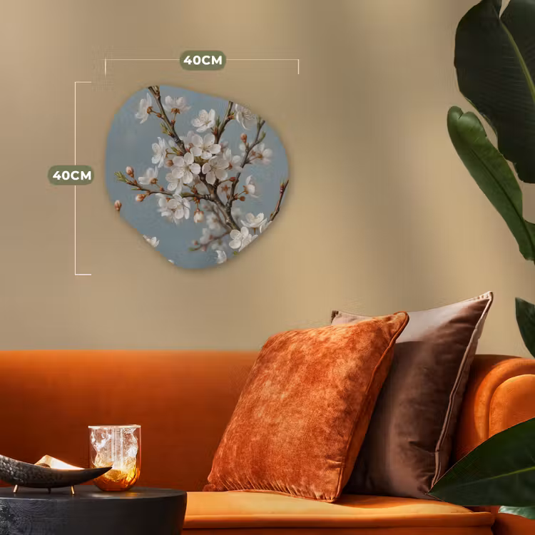Botanisch - Stilleven - Blauw Wandcirkel Organisch Forex 3mm klein -sfeer3