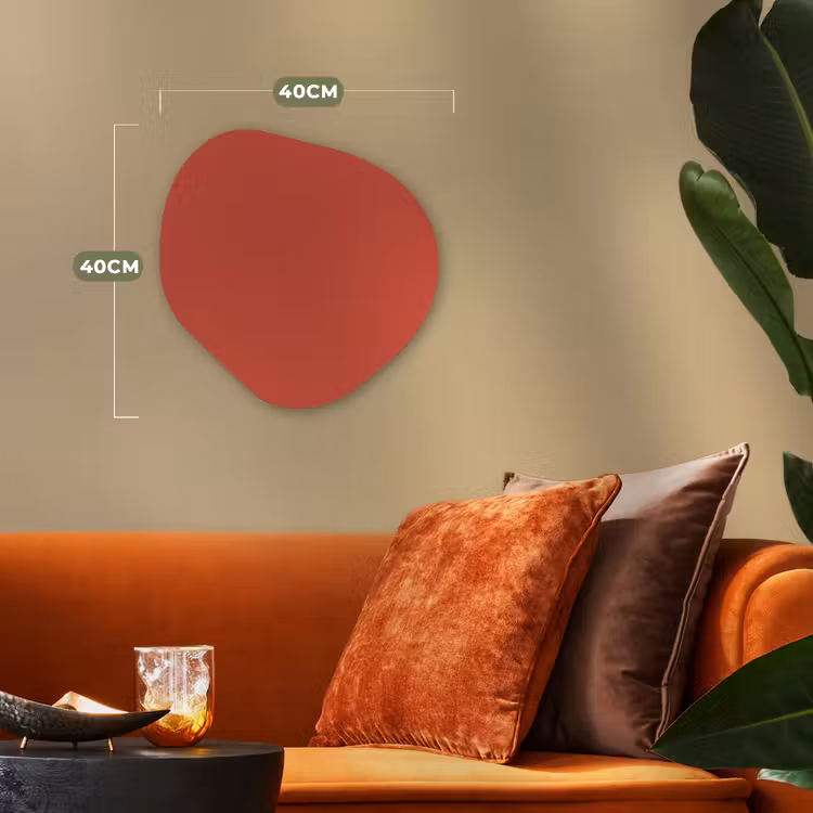 Brick - Red - Rood Wandcirkel Organisch Forex 3mm klein 629 -sfeer3