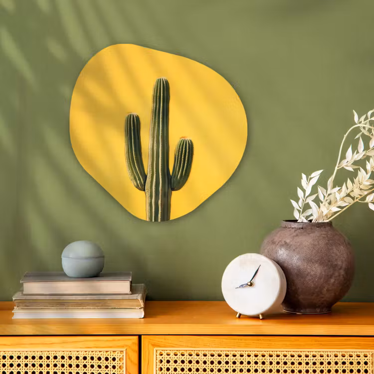 Cactus - Groen - Minimalistisch Wandcirkel Organisch Forex 3mm klein -sfeer2