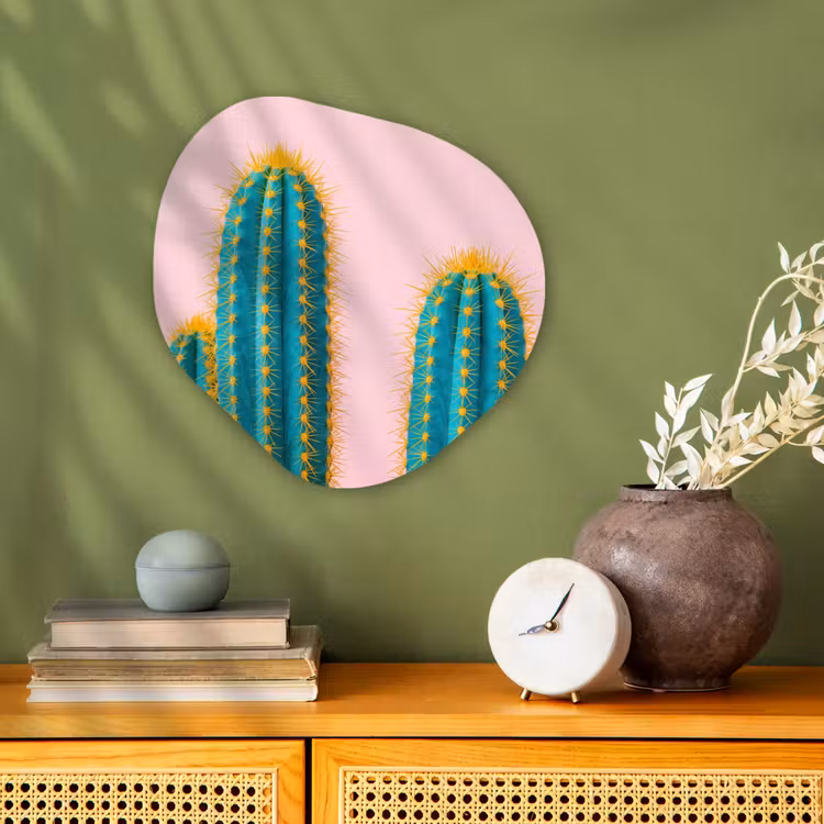 Cactussen - Modern - Pastel Wandcirkel Organisch Forex 3mm klein -sfeer2