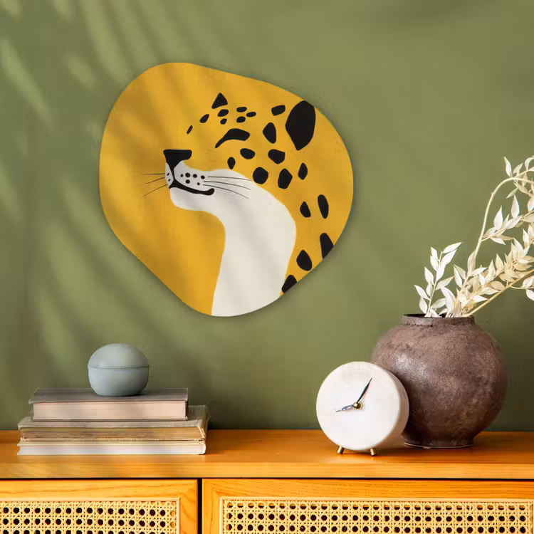 Cheetah - Illustratie - Geel Wandcirkel Organisch Forex 3mm klein -sfeer2