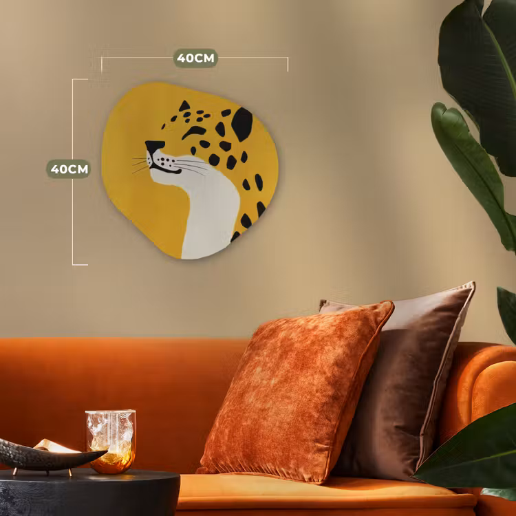 Cheetah - Illustratie - Geel Wandcirkel Organisch Forex 3mm klein -sfeer3