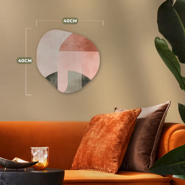 Cirkel - Abstract - Roze Wandcirkel Organisch Forex 3mm klein -sfeer3