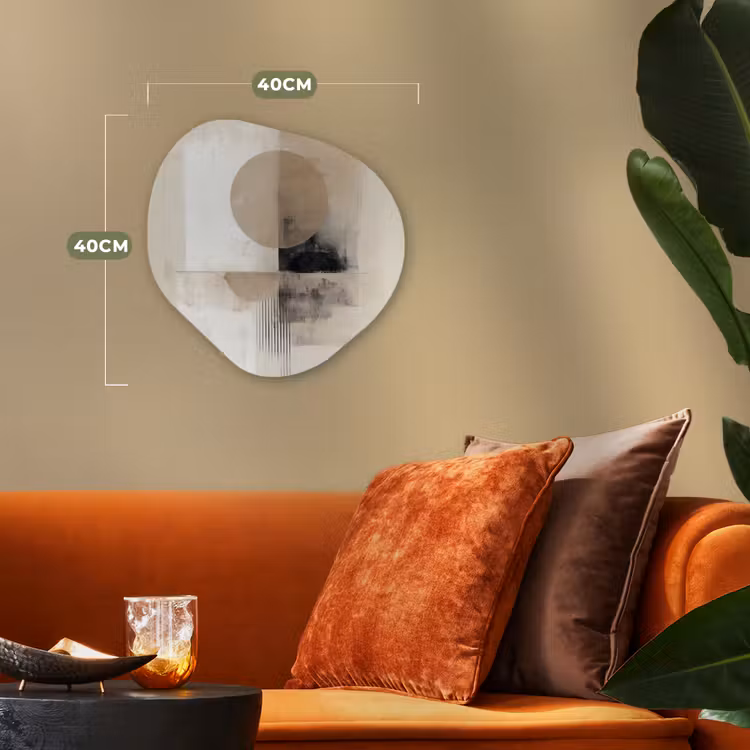 Cirkel - Compositie - Diepte - Beige Wandcirkel Organisch Forex 3mm klein -sfeer3