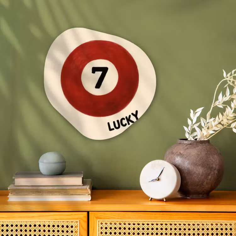 Cirkel - Zeven - Lucky - Rood Wandcirkel Organisch Forex 3mm klein -sfeer2