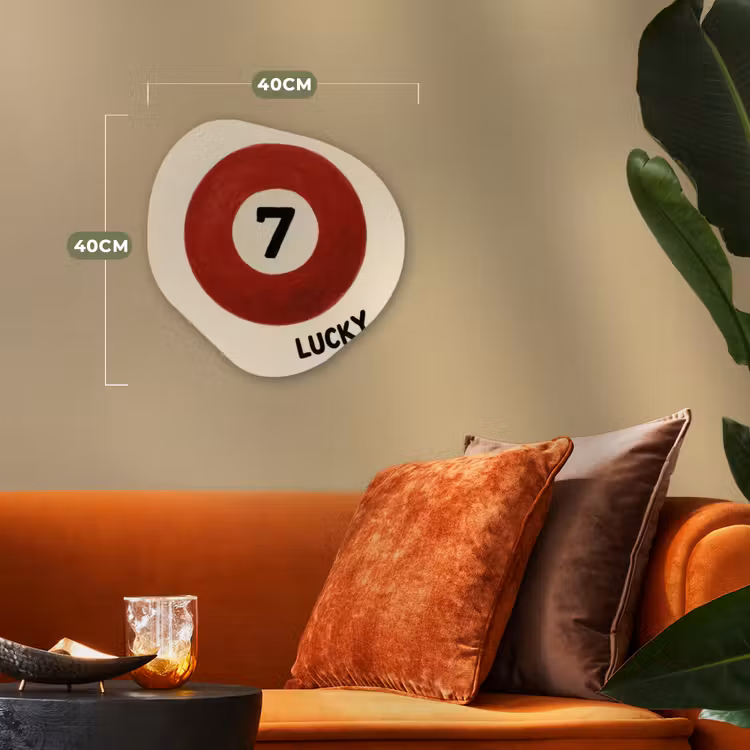 Cirkel - Zeven - Lucky - Rood Wandcirkel Organisch Forex 3mm klein -sfeer3