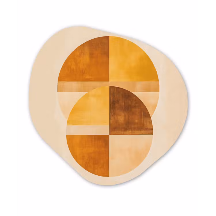 Cirkels - Geel - Minimalistisch Wandcirkel Organisch Forex 3mm klein -3d