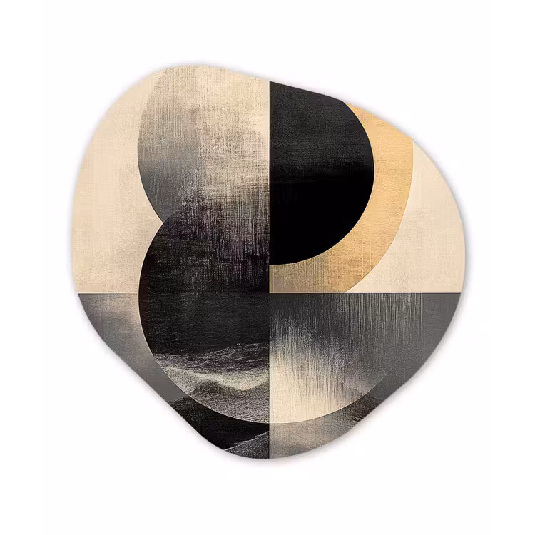 Cirkels - Schaduw - Abstract Wandcirkel Organisch Forex 3mm klein -3d