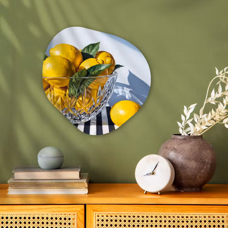 Organisch schilderij forex - Citroenen - Fruit - Geel - Citroenen - Fruit - Geel Wandcirkel Organisch Forex 3mm klein