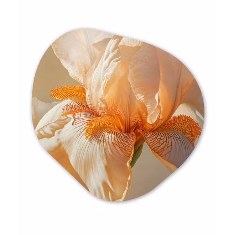 Close up - Oranje - Iris Wandcirkel Organisch Forex 3mm klein -3d
