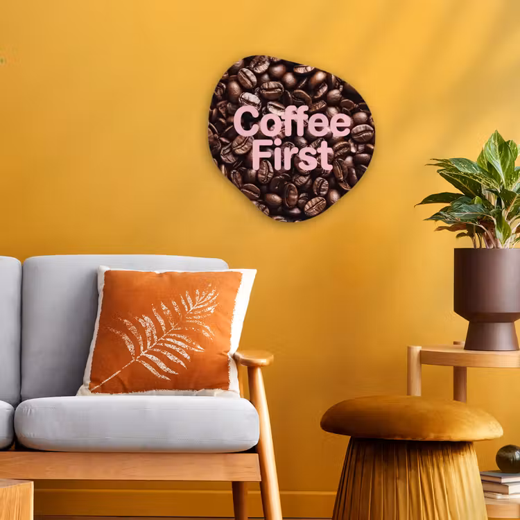 Coffee First - Koffiebonen - Roze Wandcirkel Organisch Forex 3mm klein -sfeer4