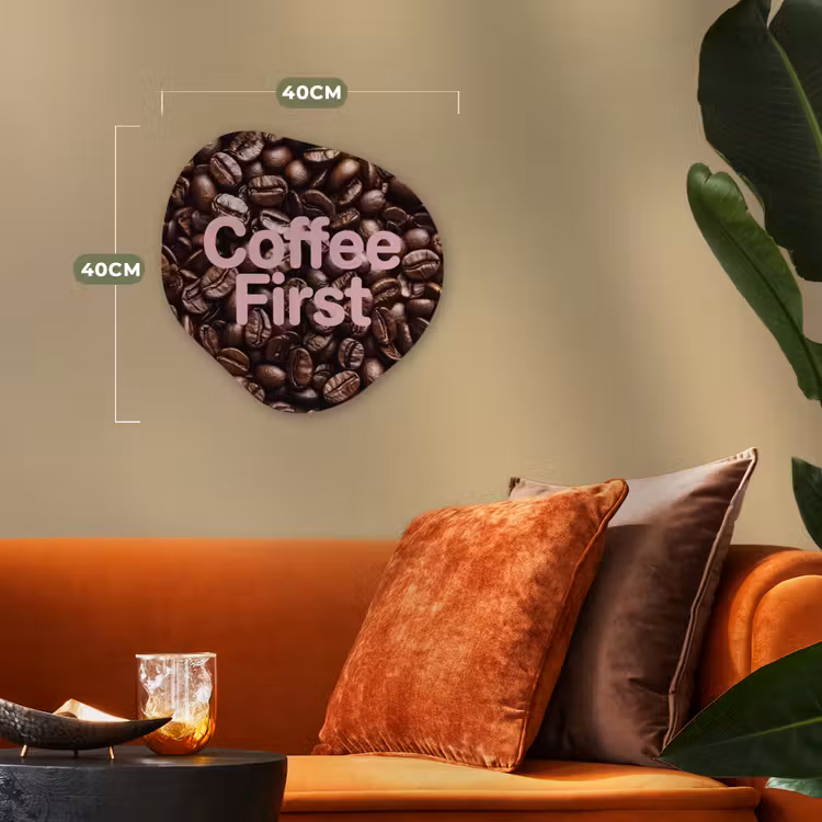 Coffee First - Koffiebonen - Roze Wandcirkel Organisch Forex 3mm klein -sfeer3