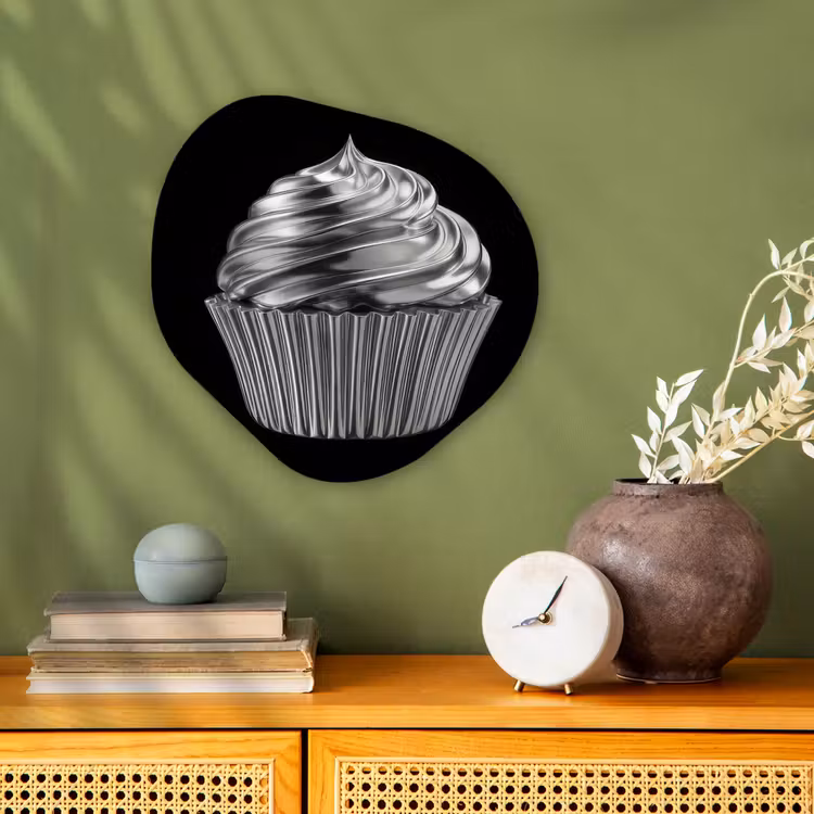 Cupcake - Luxueus - Zilver Wandcirkel Organisch Forex 3mm klein -sfeer2