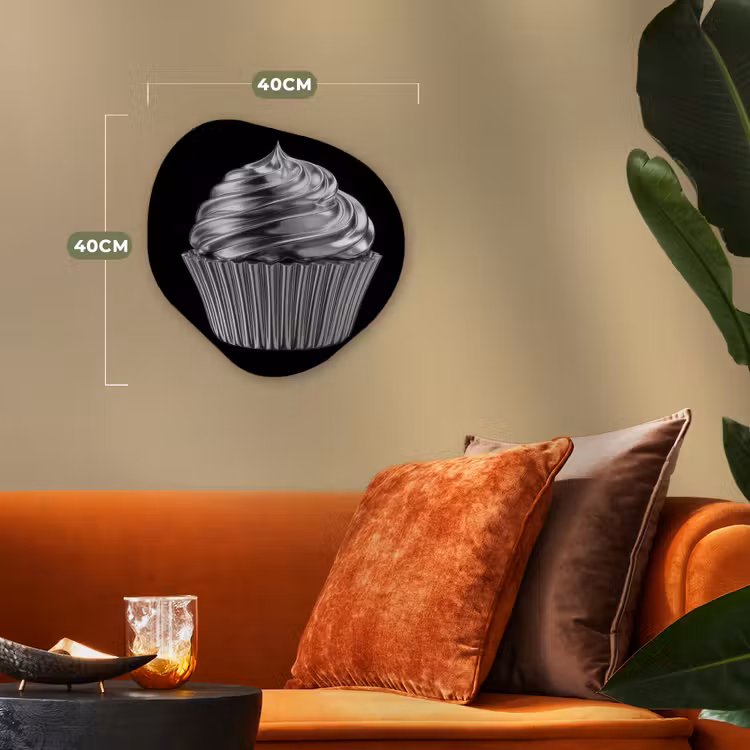 Cupcake - Luxueus - Zilver Wandcirkel Organisch Forex 3mm klein -sfeer3