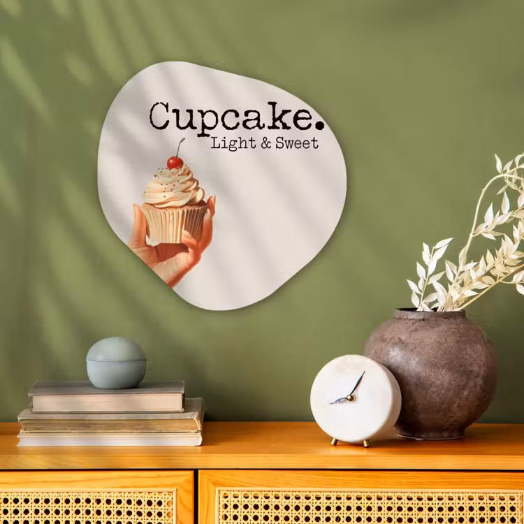 Cupcake - Zoet - Kers Wandcirkel Organisch Forex 3mm klein -sfeer2