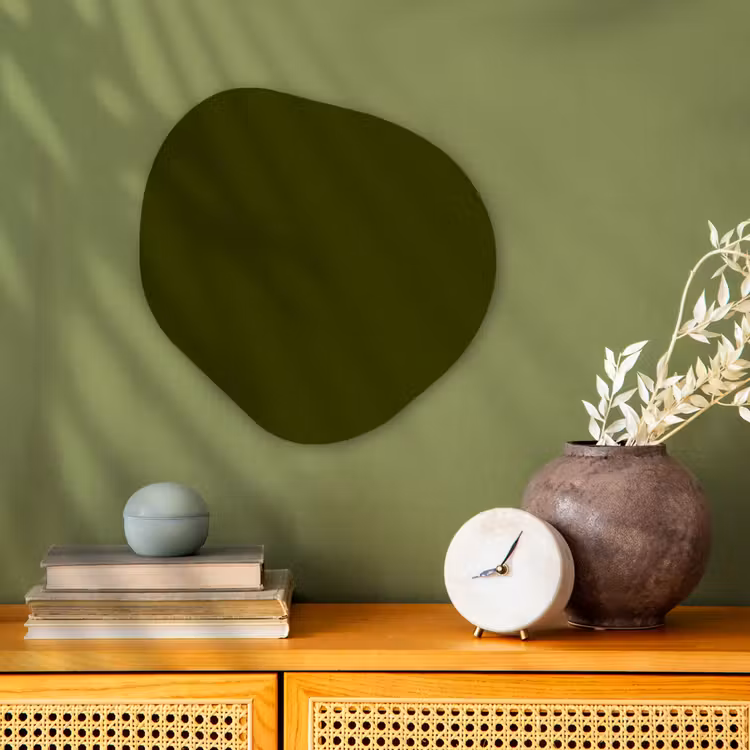 Dark - Olive - Groen Wandcirkel Organisch Forex 3mm klein 629 -sfeer2