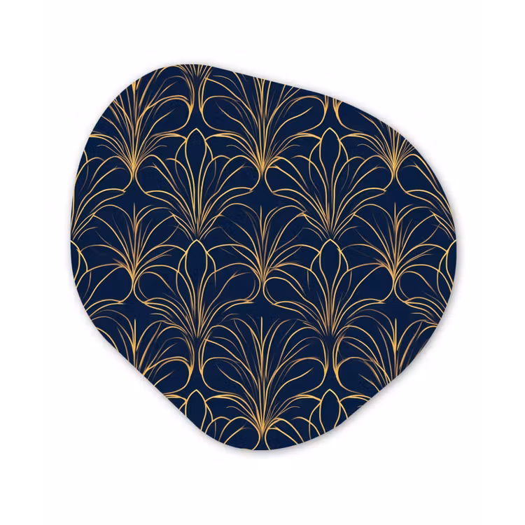 Deco - Waaier - Blauw Wandcirkel Organisch Forex 3mm klein 629 -3d