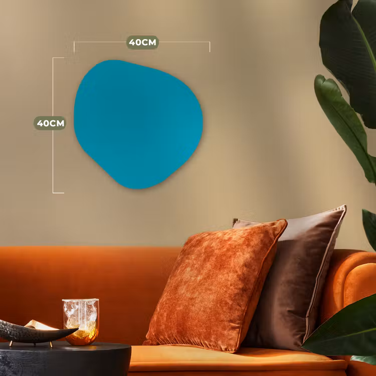 Deep - Turquoise - Turkoois Wandcirkel Organisch Forex 3mm klein 629 -sfeer3