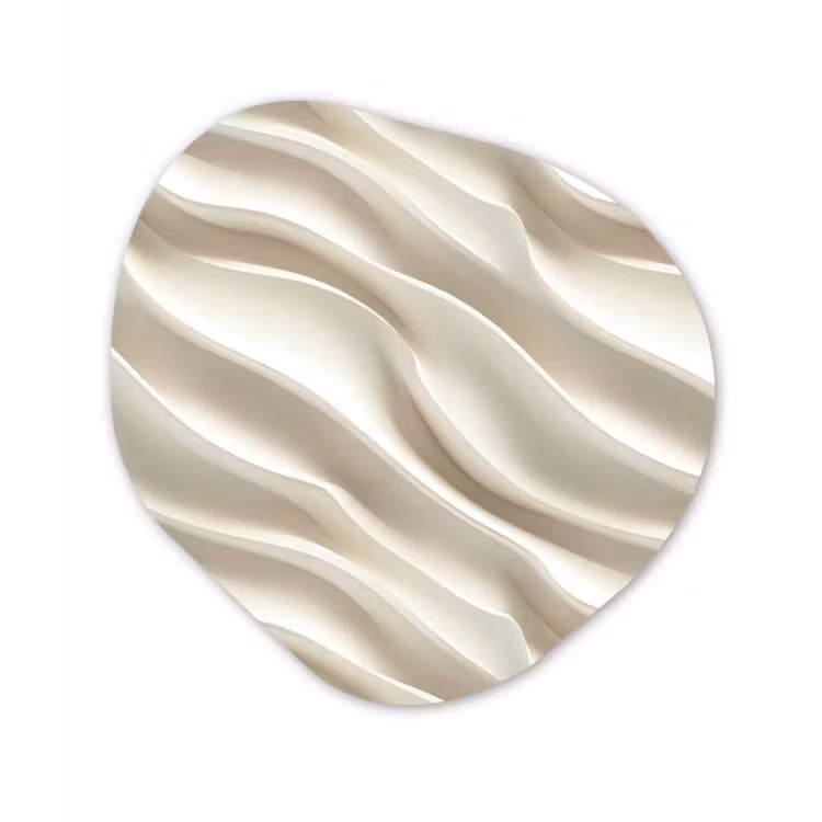 Diagonaal - Golven - Crème Wandcirkel Organisch Forex 3mm klein 629 -3d