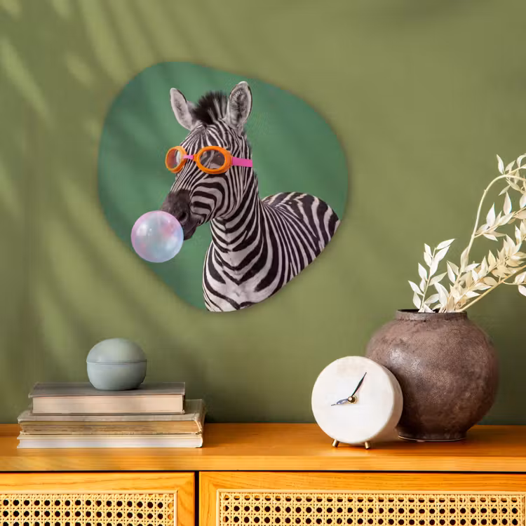 Dier - Bril - Bel - Modern - Groen Wandcirkel Organisch Forex 3mm klein -sfeer2