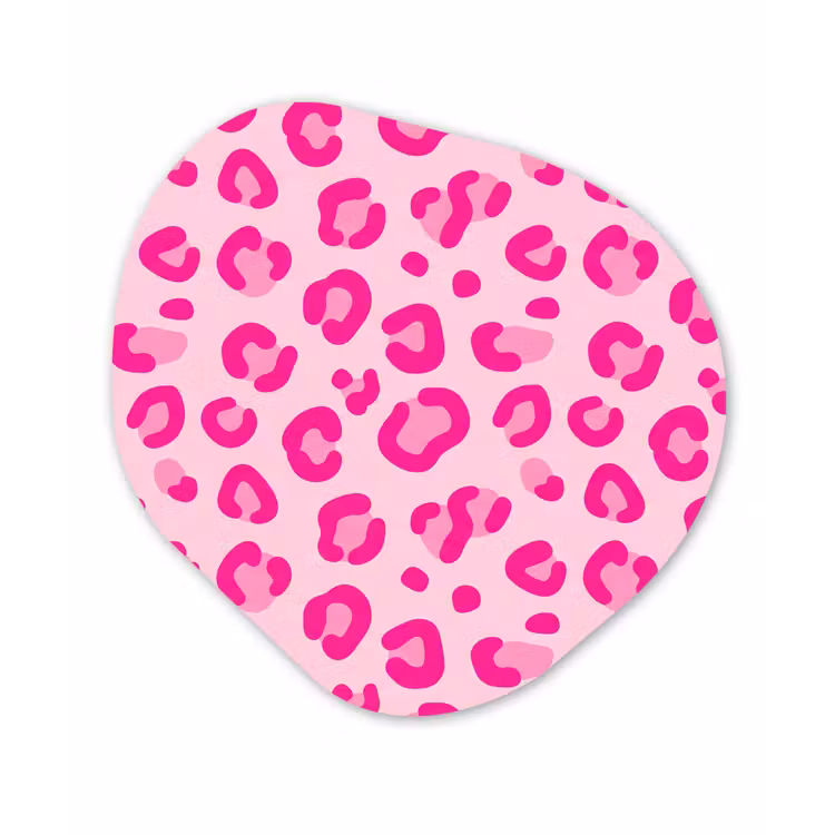 Dierenprint - Patroon - Abstract - Modern - Roze Wandcirkel Organisch Forex 3mm klein -3d