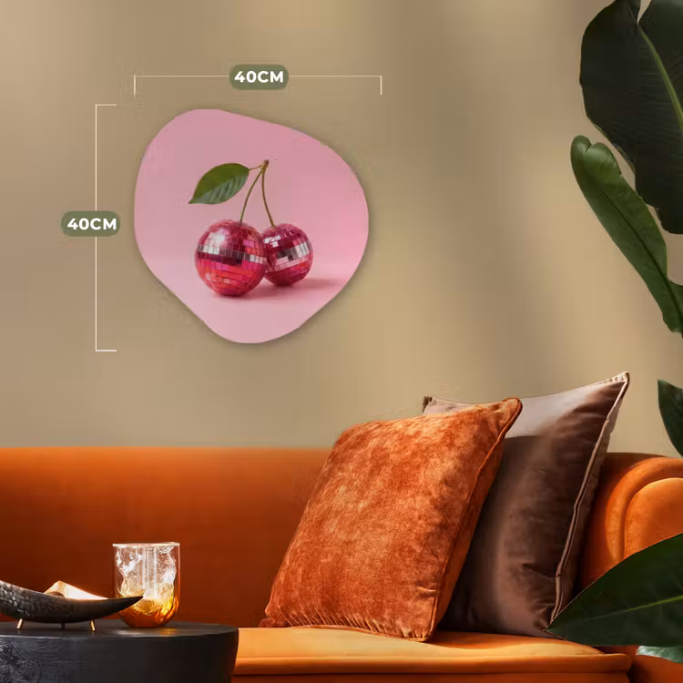 Disco - Kersen - Roze Wandcirkel Organisch Forex 3mm klein -sfeer3