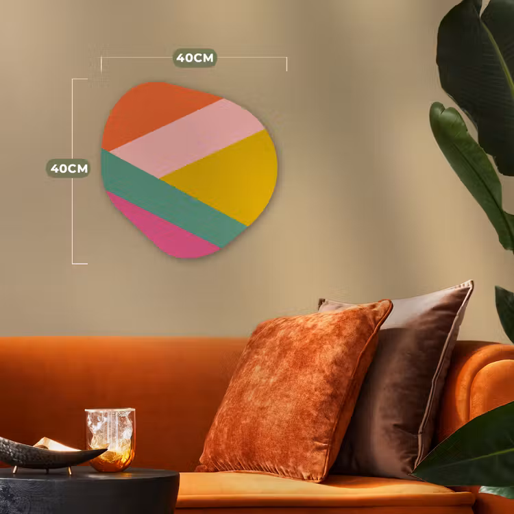 Driehoeken - Kleurrijk - Abstract Wandcirkel Organisch Forex 3mm klein -sfeer3