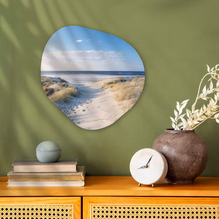 Duin - Meeuw - Strand - Zee - Zon Wandcirkel Organisch Forex 3mm klein -sfeer2