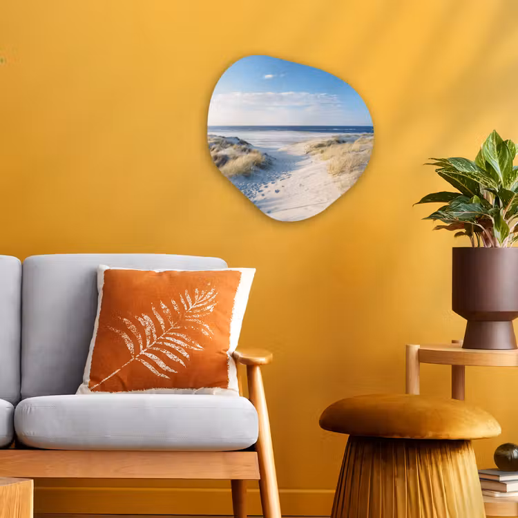 Duin - Meeuw - Strand - Zee - Zon Wandcirkel Organisch Forex 3mm klein -sfeer4