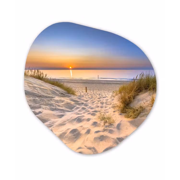 Duin - Zonsondergang - Horizon - Strand - Gras Wandcirkel Organisch Forex 3mm klein -3d