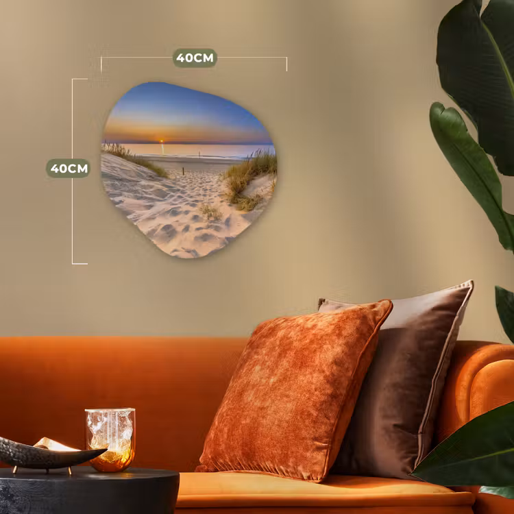 Duin - Zonsondergang - Horizon - Strand - Gras Wandcirkel Organisch Forex 3mm klein -sfeer3