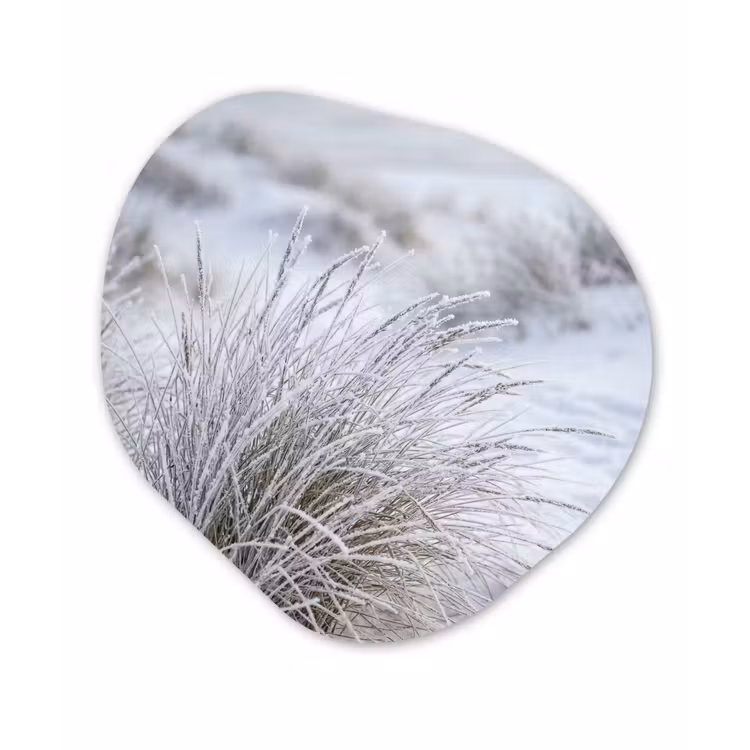 Duinen - Sneeuw - Strand - Winter - Serene Wandcirkel Organisch Forex 3mm klein -3d