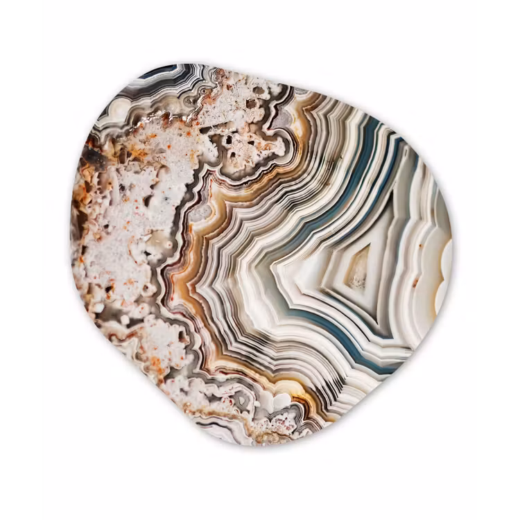 Edelsteen - Marmer - Natuur - Abstract Wandcirkel Organisch Forex 3mm klein -3d