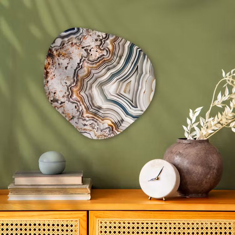 Edelsteen - Marmer - Natuur - Abstract Wandcirkel Organisch Forex 3mm klein -sfeer2