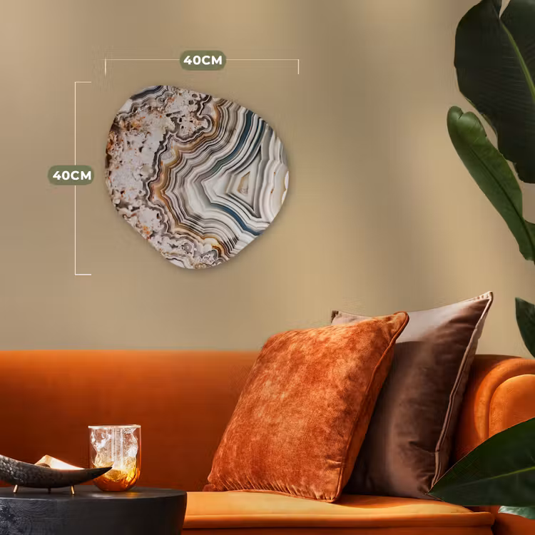 Edelsteen - Marmer - Natuur - Abstract Wandcirkel Organisch Forex 3mm klein -sfeer3