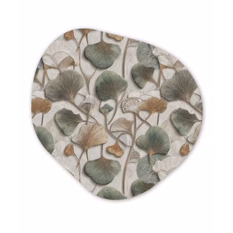 Elegant - Bladeren - Groen Wandcirkel Organisch Forex 3mm klein 629 -3d