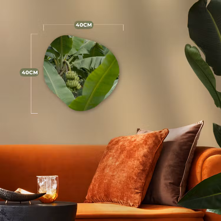 Eten - Bananen - Plantage - Groen Wandcirkel Organisch Forex 3mm klein -sfeer3