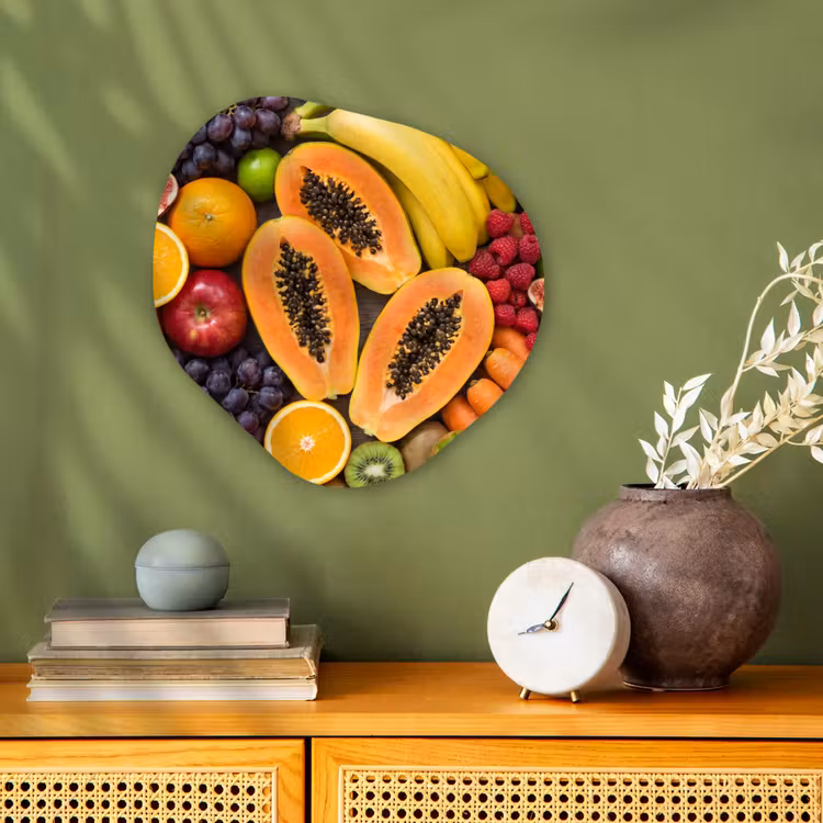 Eten - Fruit - Groenten - Vers - Kleurrijk Wandcirkel Organisch Forex 3mm klein -sfeer2