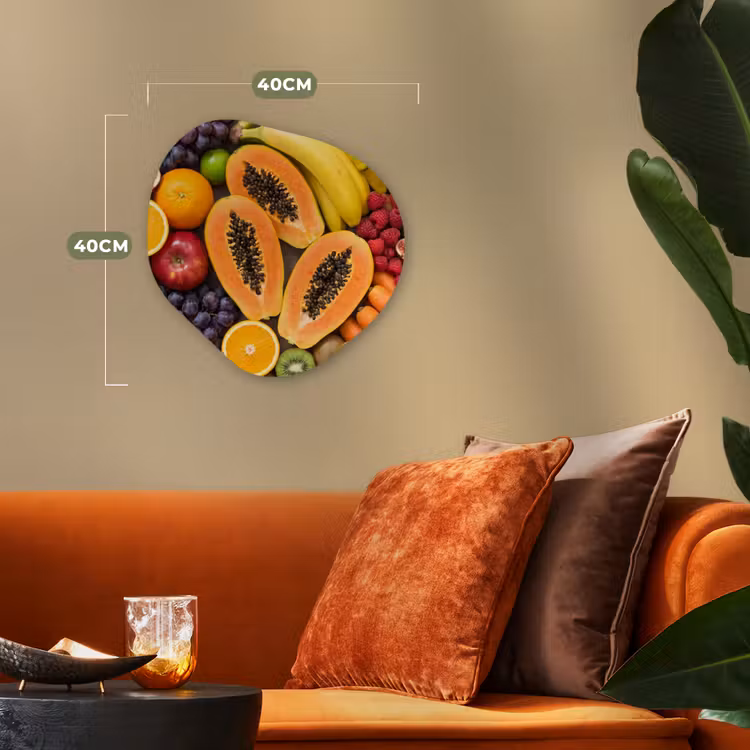Eten - Fruit - Groenten - Vers - Kleurrijk Wandcirkel Organisch Forex 3mm klein -sfeer3