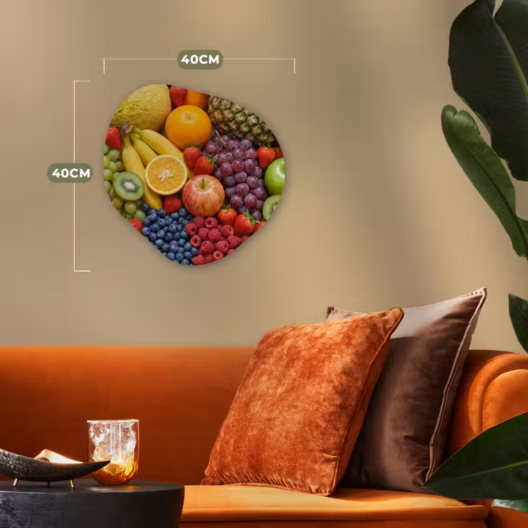 Eten - Fruit - Vers - Kleurrijk - Voeding Wandcirkel Organisch Forex 3mm klein -sfeer3