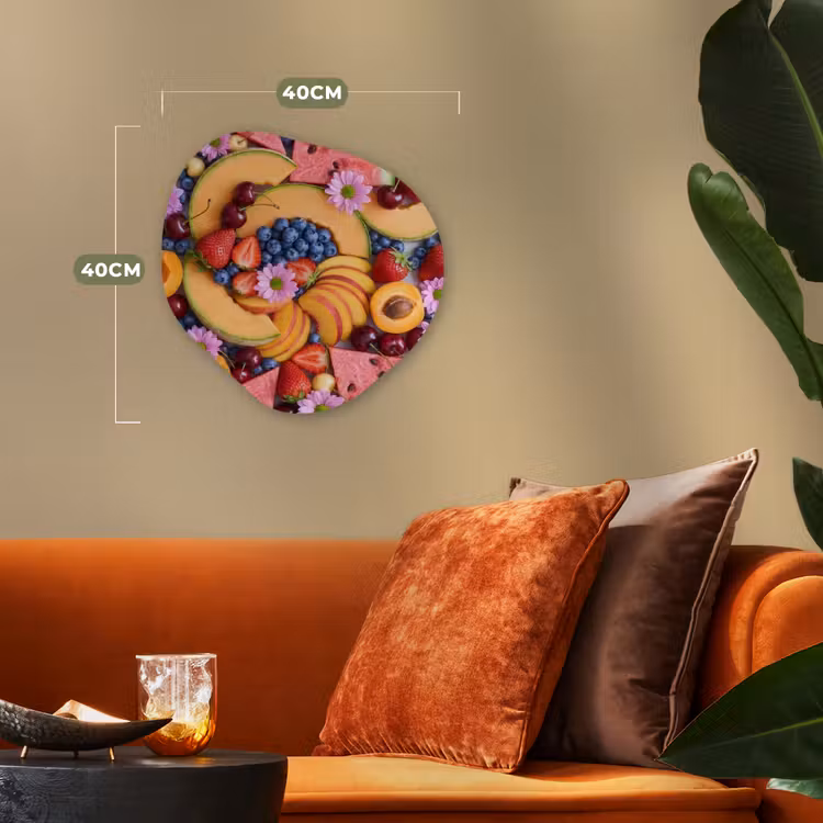Eten - Fruit - Zomer - Kleurrijk Wandcirkel Organisch Forex 3mm klein -sfeer3