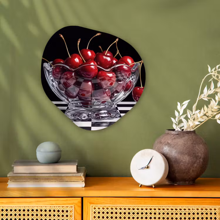 Organisch schilderij forex - Eten - Kersen - Rood - Eten - Kersen - Rood Wandcirkel Organisch Forex 3mm klein