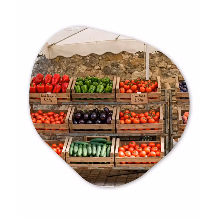 Organisch schilderij forex - Eten - Markt - Vers - Eten - Markt - Vers Wandcirkel Organisch Forex 3mm klein