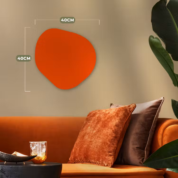 Fiery - Tangerine - Oranje Wandcirkel Organisch Forex 3mm klein 629 -sfeer3