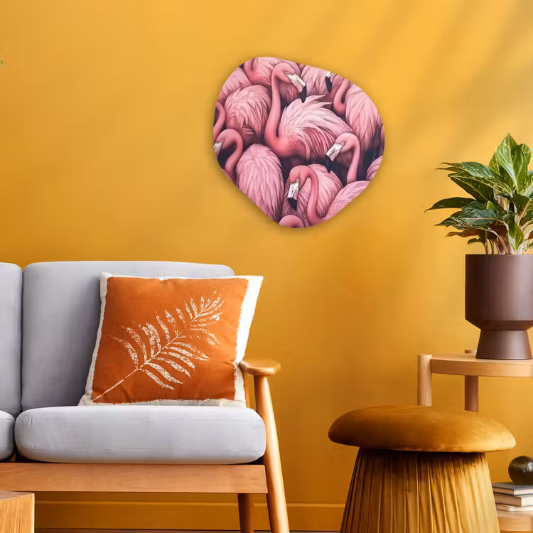Flamingo - Roze - Dieren Wandcirkel Organisch Forex 3mm klein -sfeer4
