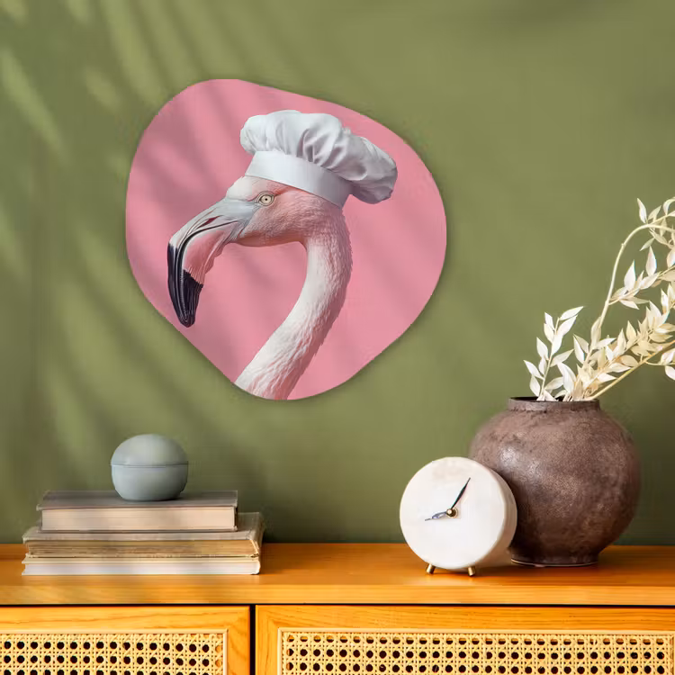 Flamingo - Roze - Koksmuts - Vogel Wandcirkel Organisch Forex 3mm klein -sfeer2